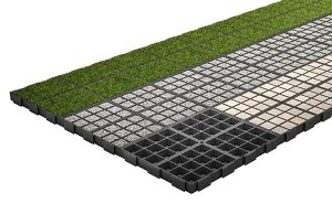 Dalle de stabilisation des sols renforcée PaveGrid 60 pour un remplissage en pavés ou en gazon