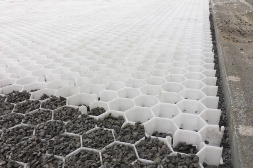Les dalles en plastique avec une structure en nids d'abeilles pour un remplissage de gravier- RitterDal